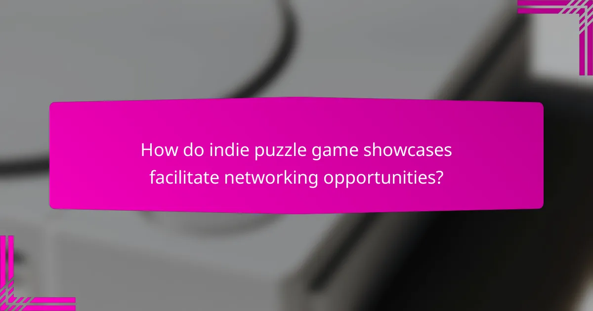How do indie puzzle game showcases facilitate networking opportunities?