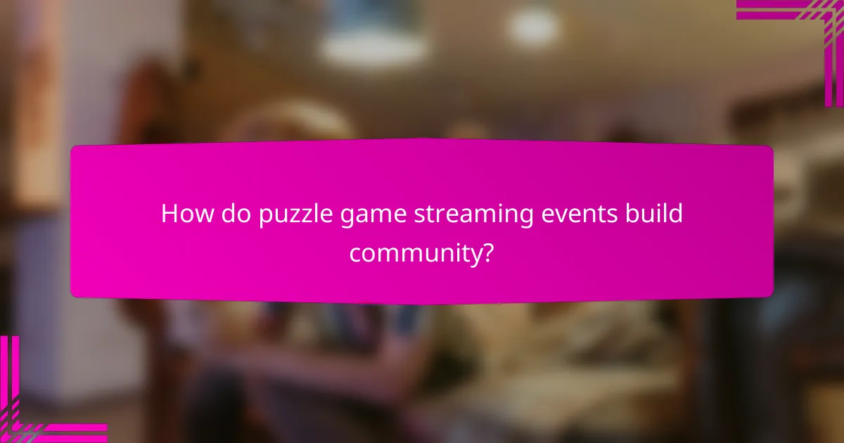 How do puzzle game streaming events build community?