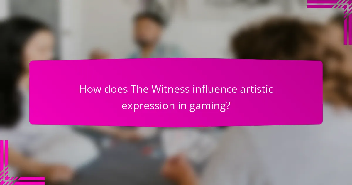 How does The Witness influence artistic expression in gaming?