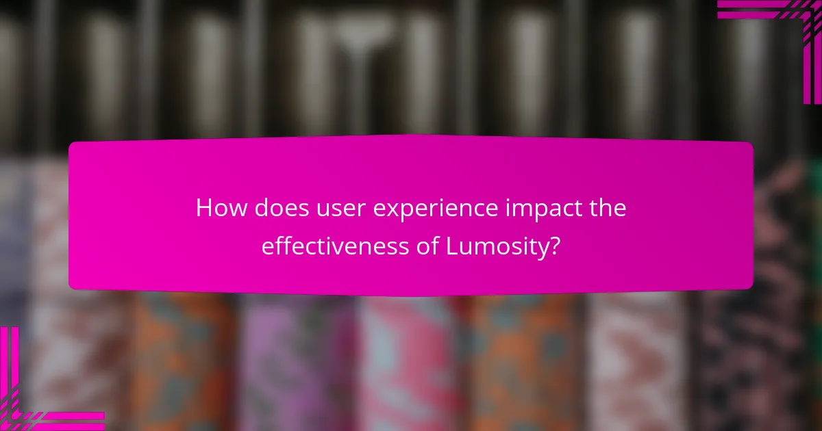 How does user experience impact the effectiveness of Lumosity?