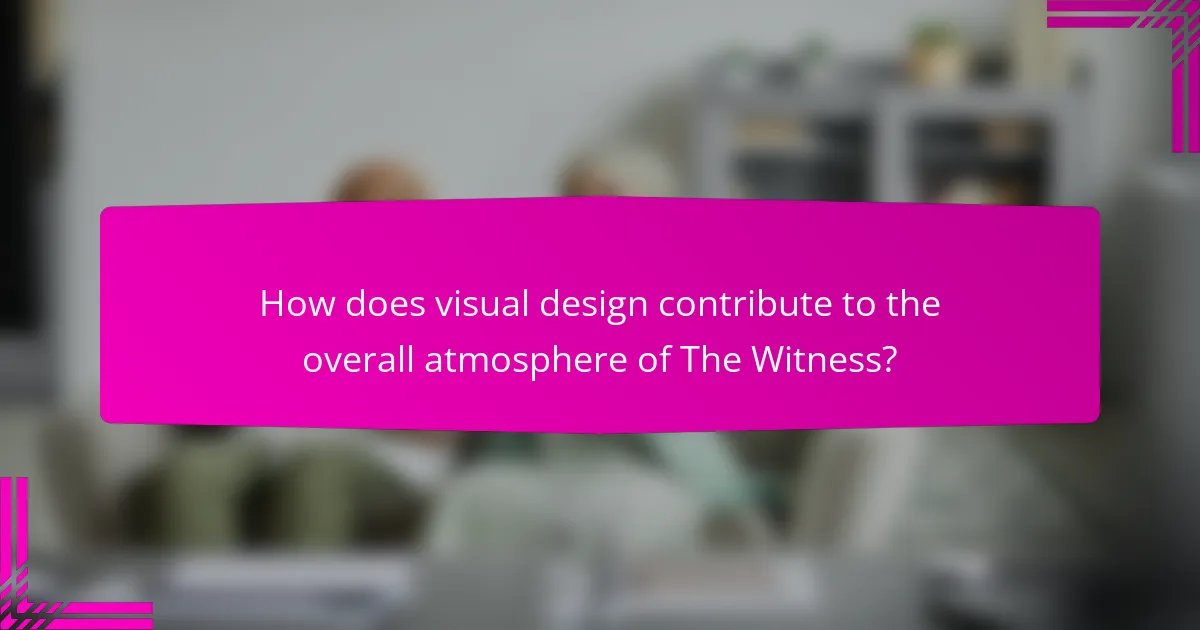 How does visual design contribute to the overall atmosphere of The Witness?