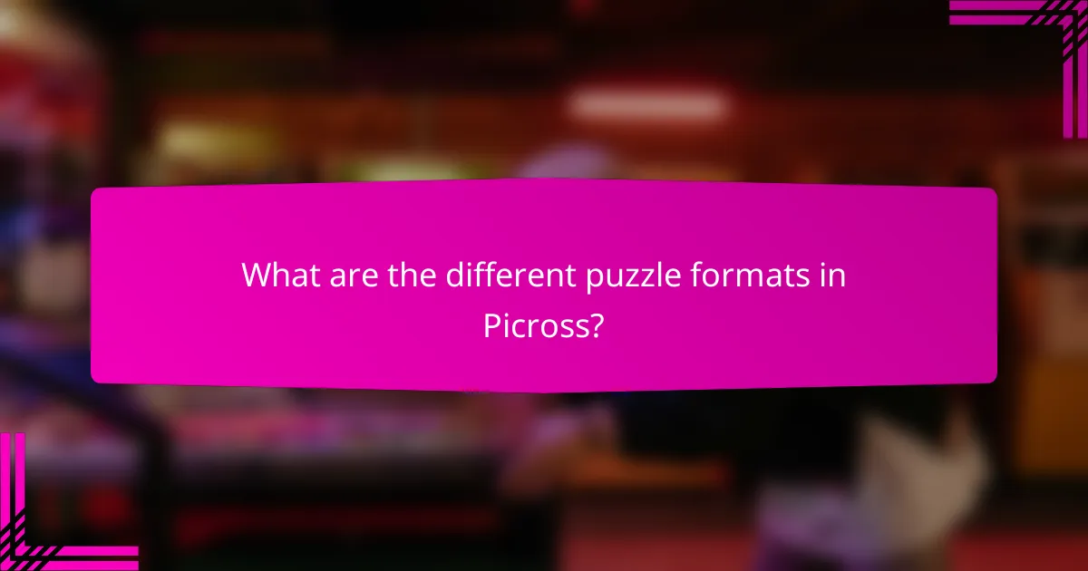 What are the different puzzle formats in Picross?