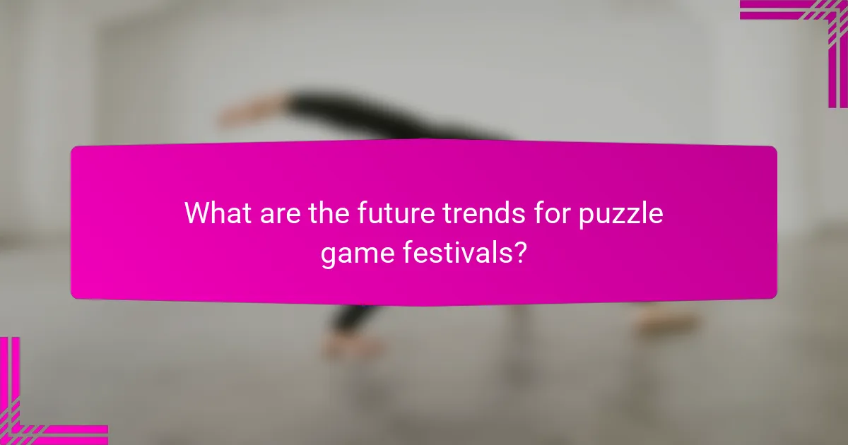 What are the future trends for puzzle game festivals?