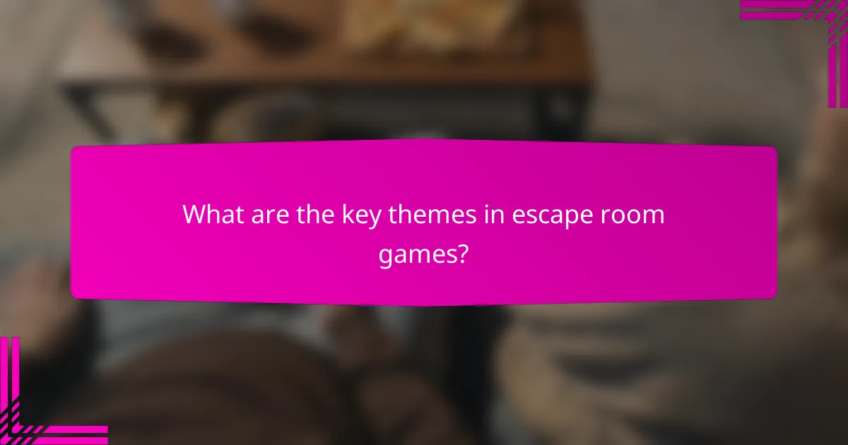 What are the key themes in escape room games?