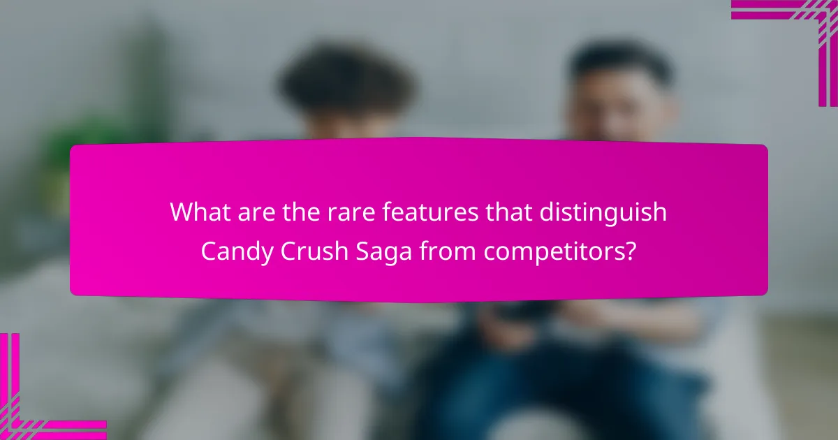 What are the rare features that distinguish Candy Crush Saga from competitors?