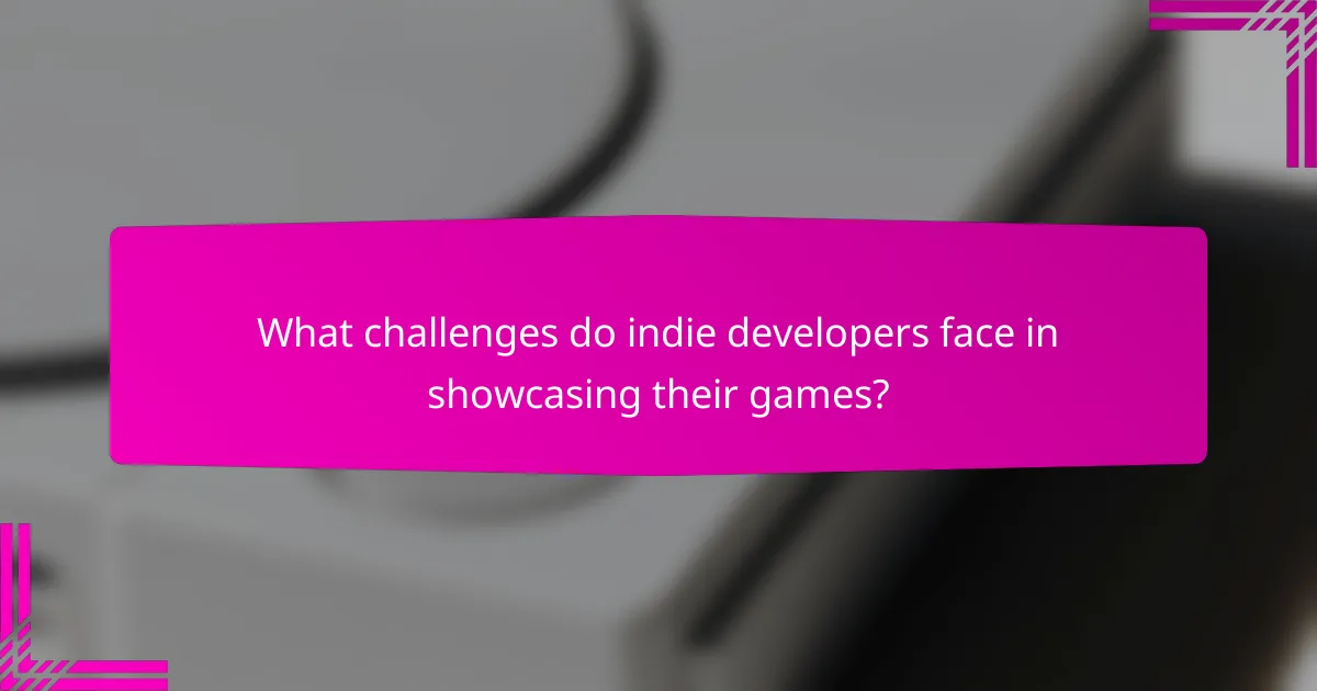 What challenges do indie developers face in showcasing their games?