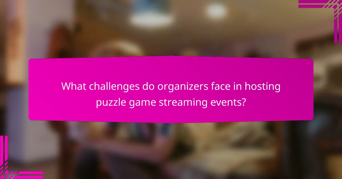 What challenges do organizers face in hosting puzzle game streaming events?