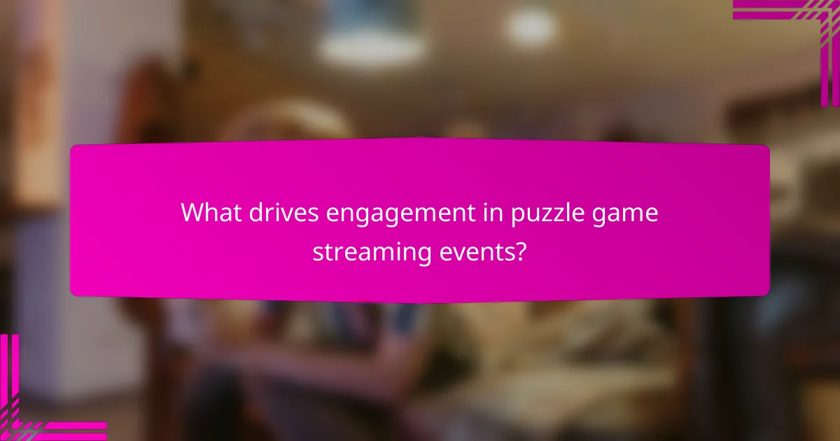 What drives engagement in puzzle game streaming events?