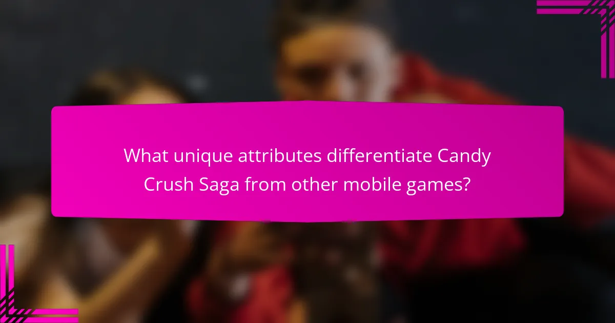 What unique attributes differentiate Candy Crush Saga from other mobile games?
