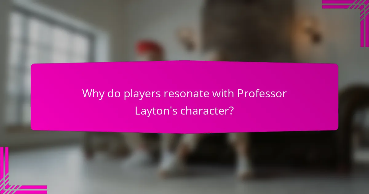 Why do players resonate with Professor Layton's character?